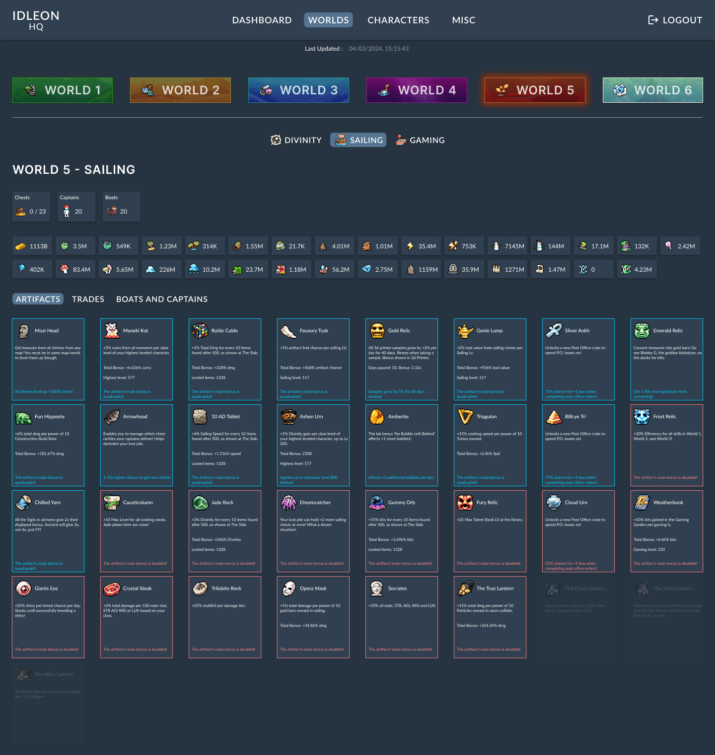 Design frame of the sailing skill for world 5